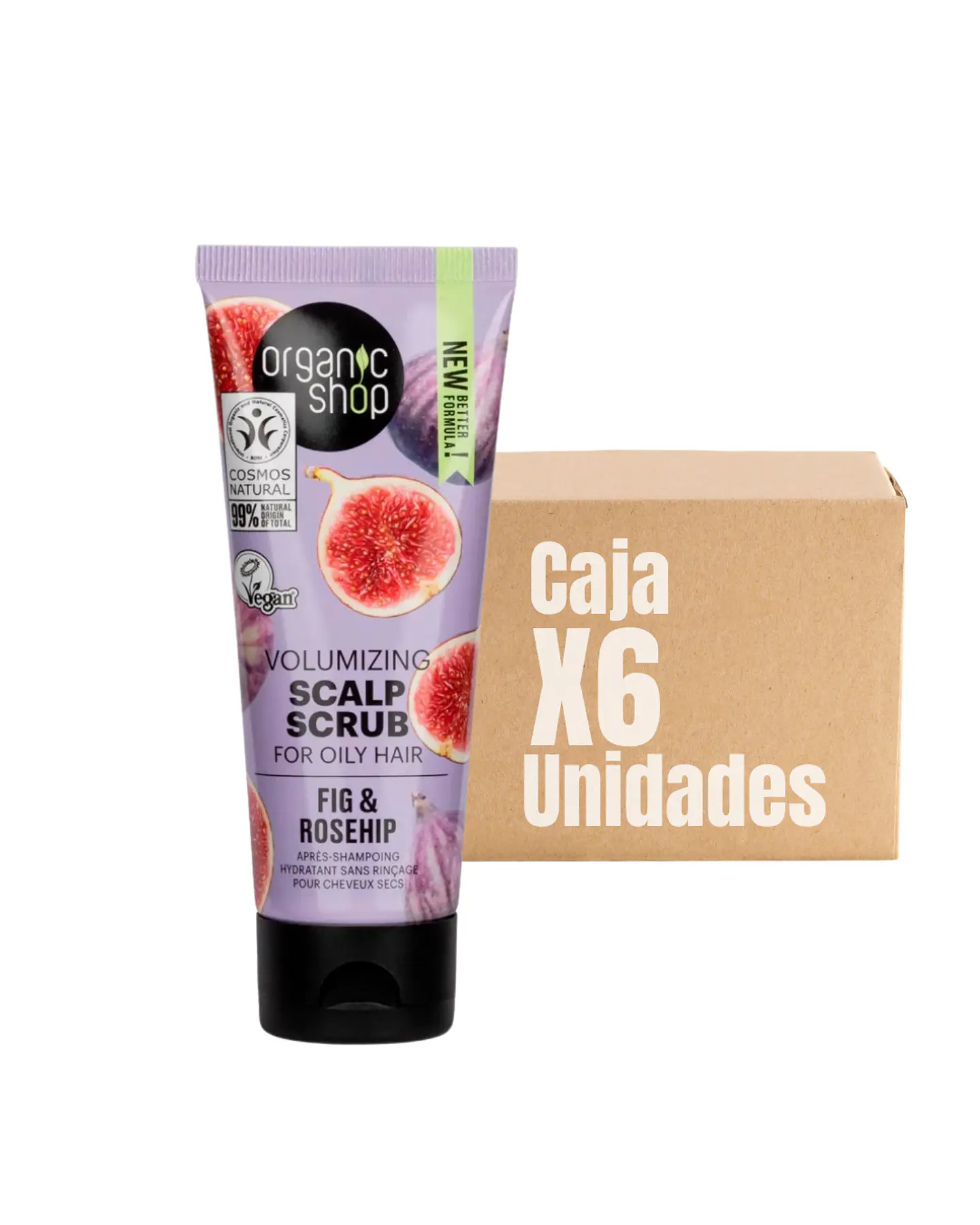 Exfoliante Capilar Cabello Graso Fig And Rosehip 75 ML XCAJA (6 UNIDADES) - ORGANIC SHOP 1
