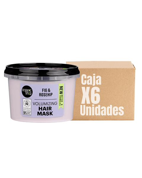 Mascarilla Capilar Organic Shop Cabello Graso Higo & Rosa Mosqueta 250 ML XCAJA ( 6 UNIDADES) - ORGANIC SHOP