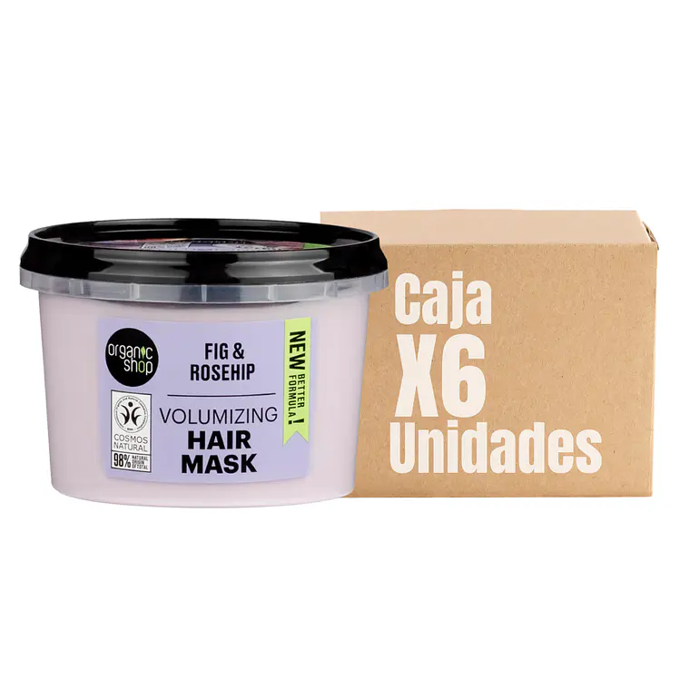 Mascarilla Capilar Organic Shop Cabello Graso Higo & Rosa Mosqueta 250 ML XCAJA ( 6 UNIDADES) - ORGANIC SHOP 1