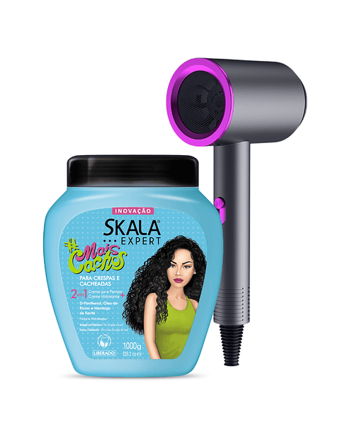 Máscara Mais Cachos 2 en 1 Tratamiento + Peinar Fuerza e Hidratación Rizos Perfectos + Secador de Pelo - SKALA
