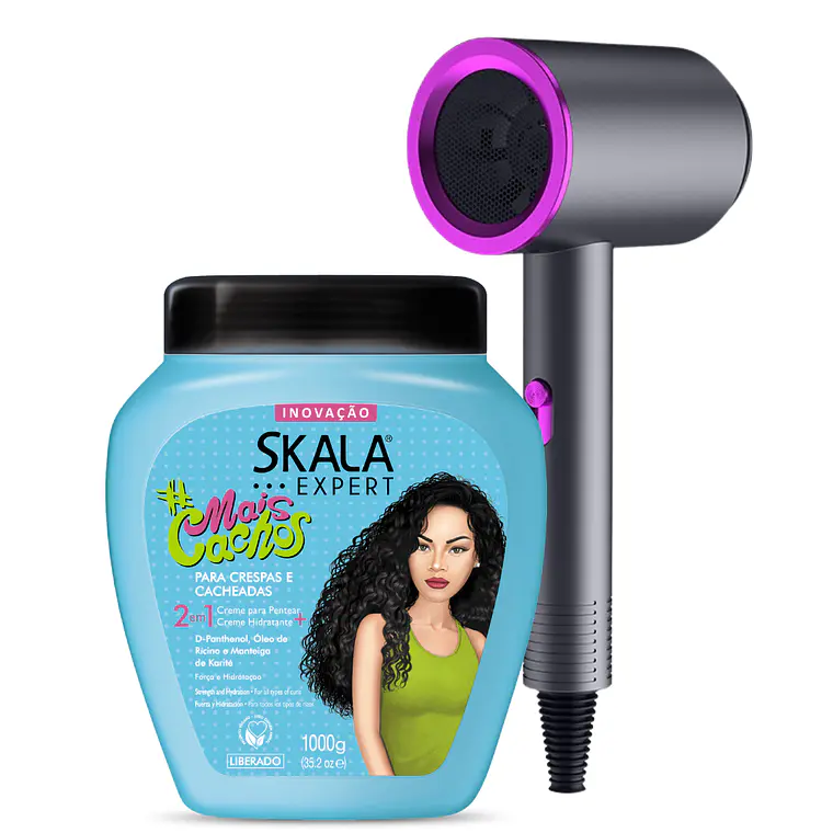 Máscara Mais Cachos 2 en 1 Tratamiento + Peinar Fuerza e Hidratación Rizos Perfectos + Secador de Pelo - SKALA 1