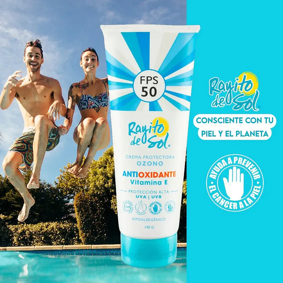 Crema Protectora Ozono AntiOxidante Fps 50 190g - RAYITO DE SOL 2