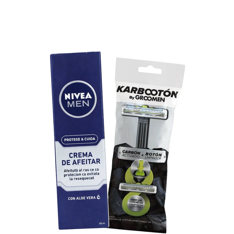 Pack Crema de Afeitar Nivea + Afeitadora Groomen 1