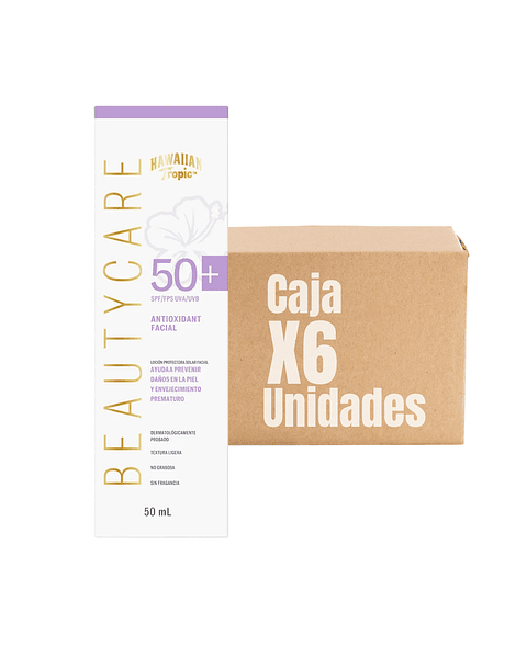 Protector Solar Facial Antioxidante Beauty Care 50 Fps XCAJA (6 UNIDADES) - HAWAIIAN TROPIC