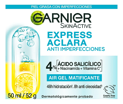 Crema Anti Imperfecciones Air Gel Matificante Express Aclara 50 ML - GARNIER