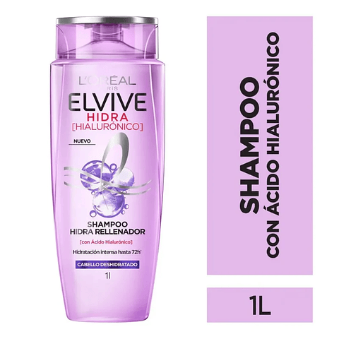  Shampoo Elvive Hidra Hialurónico 1000 ML - LOREAL