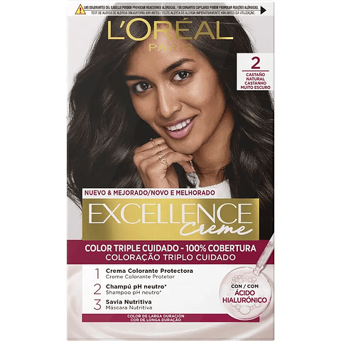 Tintura Excellence Creme 2 Negro Profundo - LOREAL
