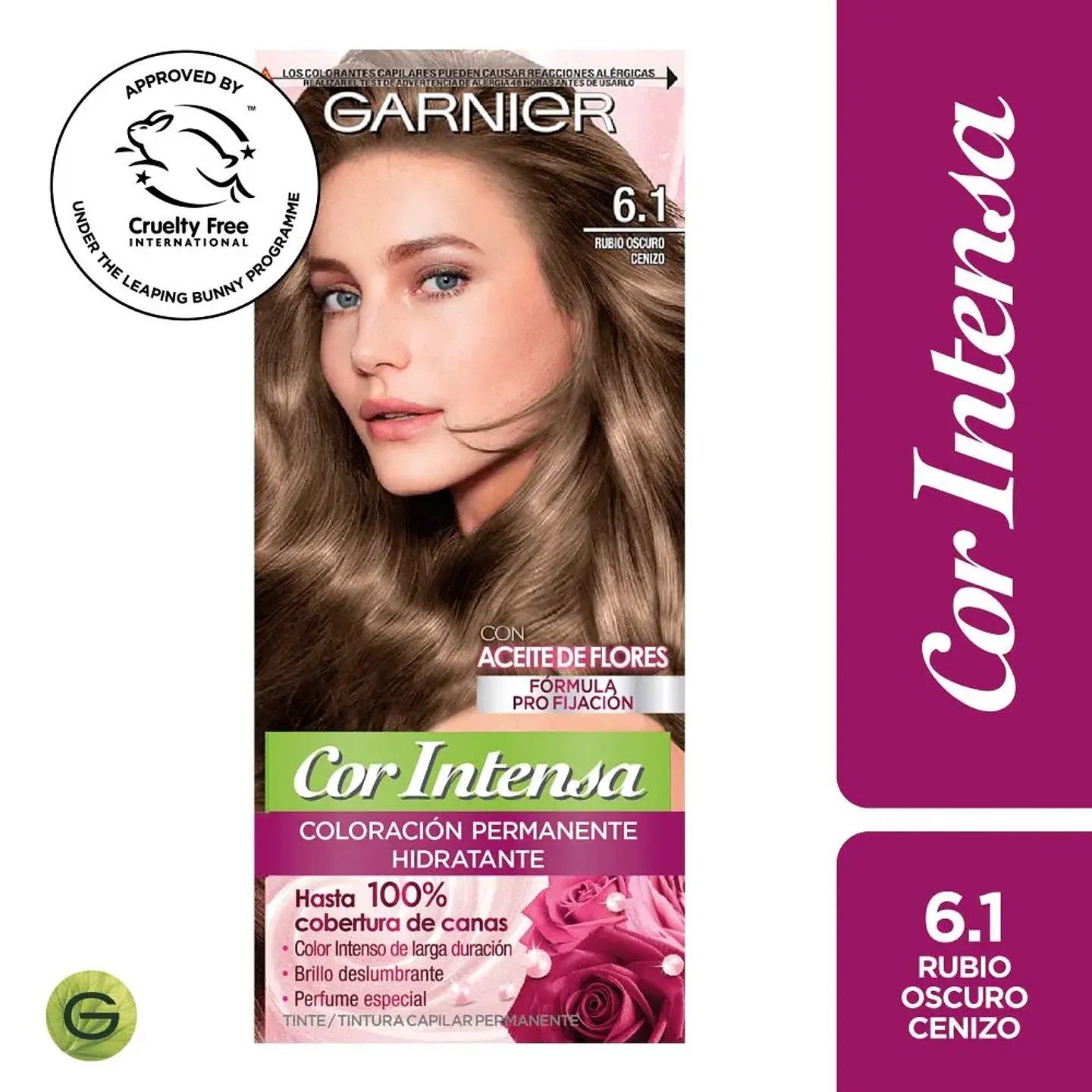 Tintura Cor Intensa 6.1 Rubio Oscuro Cenizo - GARNIER 1