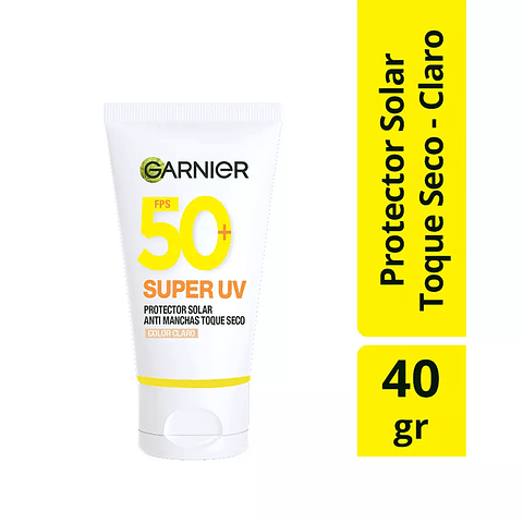 Protector Solar Anti-Manchas Toque Seco Color Claro Super Uv 40G - GARNIER