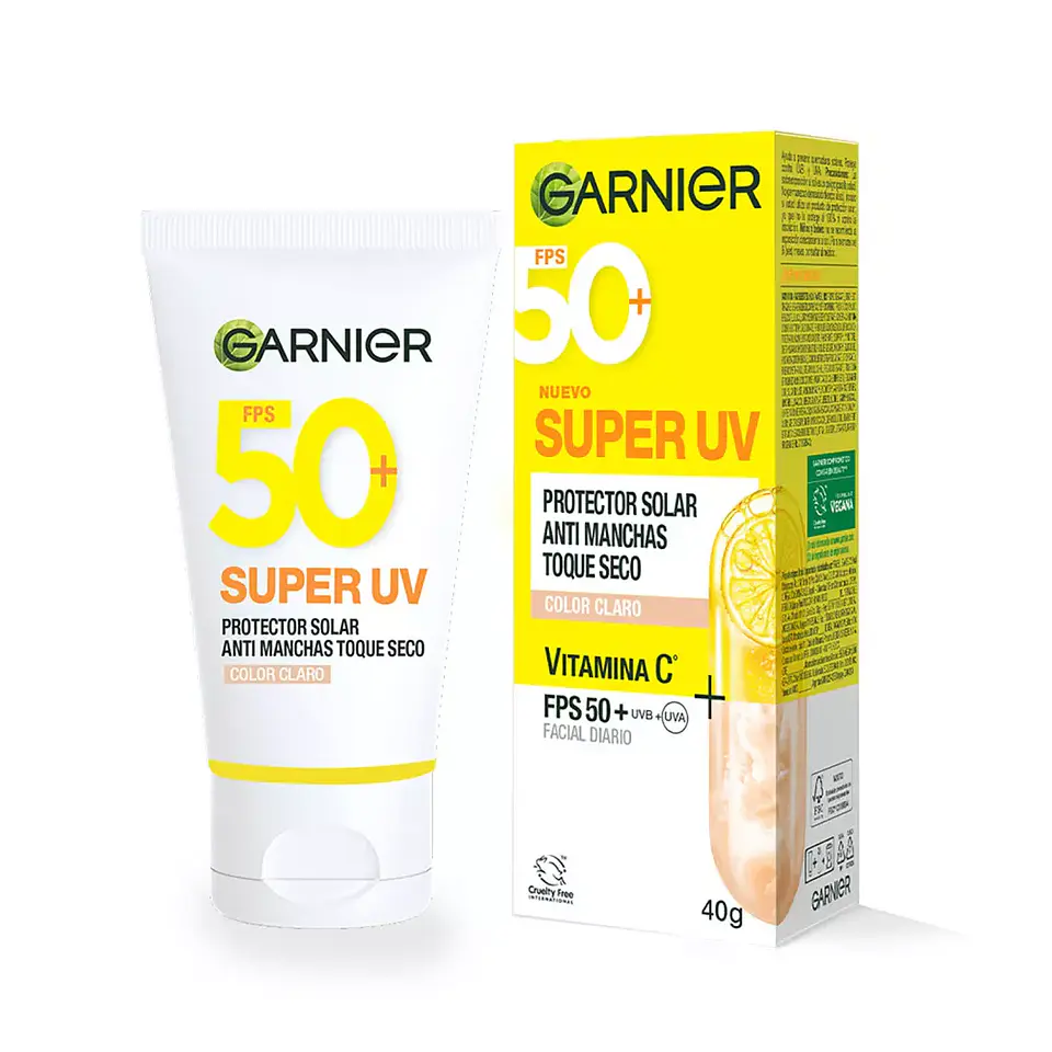 Protector Solar Anti-Manchas Toque Seco Color Claro Super Uv 40G - GARNIER 1