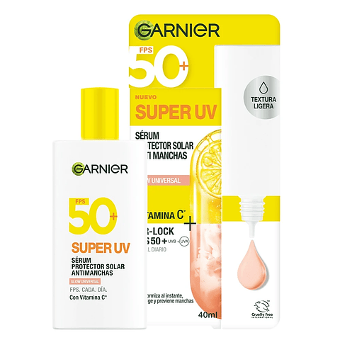 Serum Super UV Protector Solar Antimanchas Glow Universal Vitamina C 40 ML - GARNIER