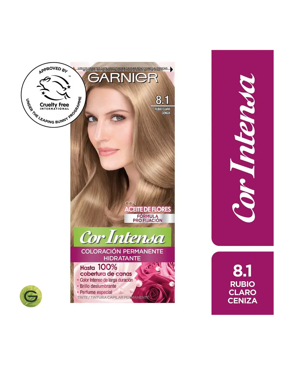 Tintura Cor Intensa Rubio Claro Ceniza 8.1 45 G - GARNIER 1