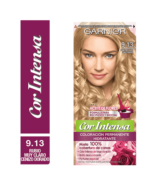 Tintura Cor Intensa Rubio Muy Claro Cenizo Dorado 9.13 45 G - GARNIER