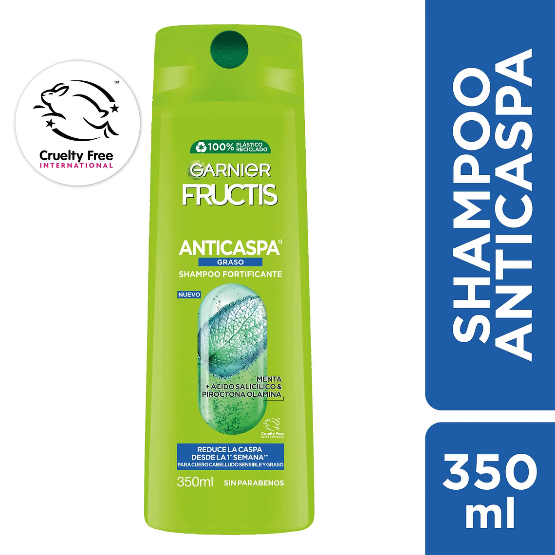 Shampoo Fructis Anticaspa Cuero Cabelludo Graso 350 ML - GARNIER 1