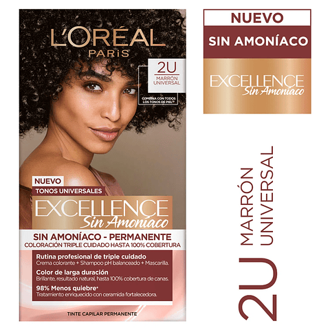 Tintura Excellence Marrón Universal 2U sin Amoniaco - LOREAL