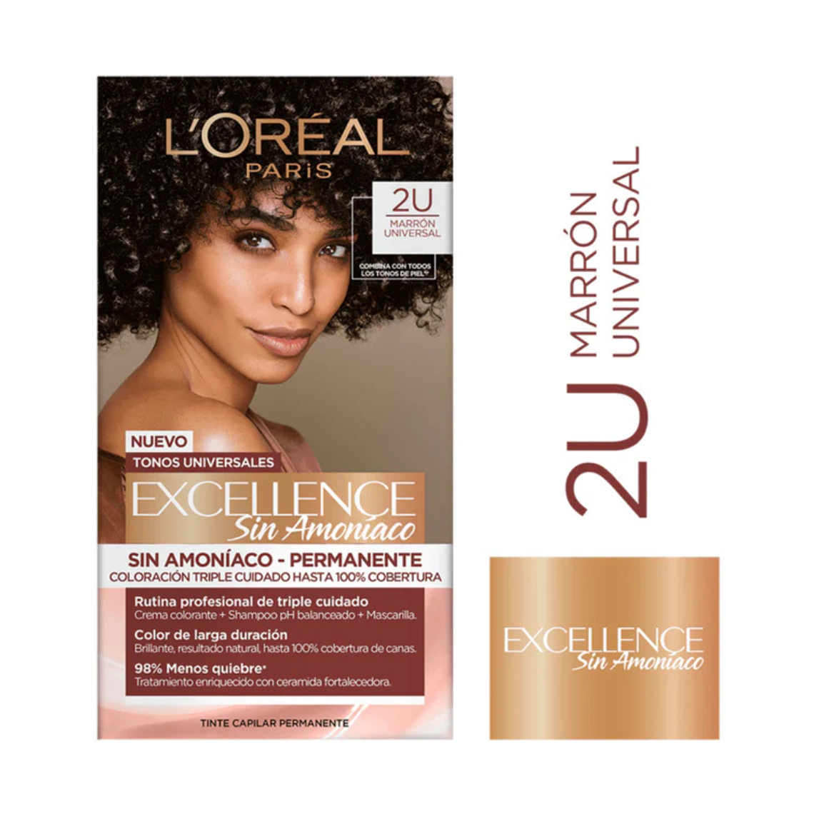 Tintura Excellence Marrón Universal 2U sin Amoniaco - LOREAL 1