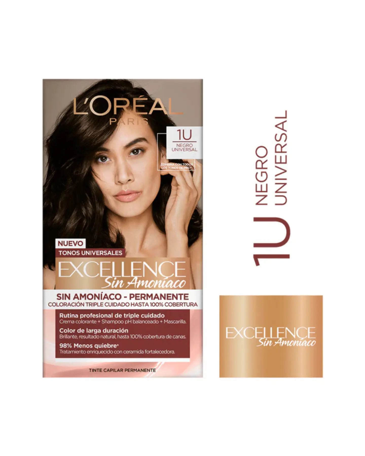 Tintura Excellence Negro Universal 1U Sin Amoníaco - LOREAL 1