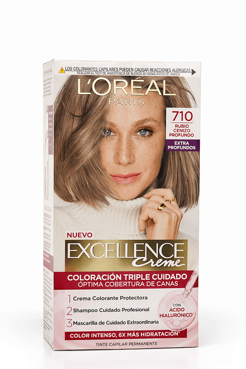 Tintura Excellence Rubio Cenizo Profundo 710 - LOREAL