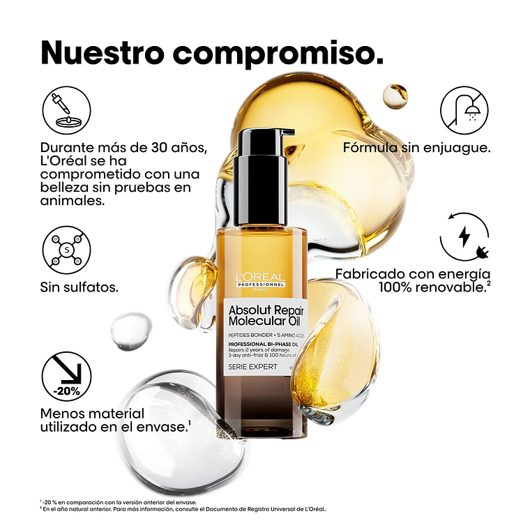 Aceite Bifásico Reparación Absolut Repair Molecular 90 ML - LOREAL PROFESSIONNEL 2