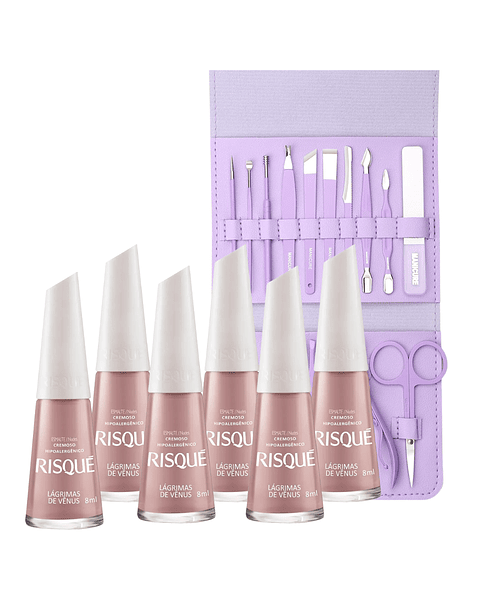 6 Esmaltes Risque + Set de Manicure 5