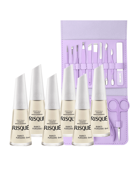 6 Esmaltes Risque + Set de Manicure 7