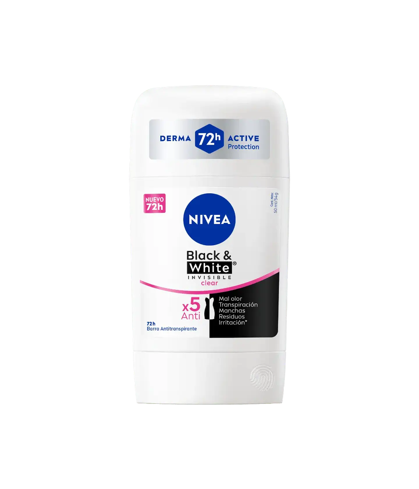 Antitranspirante Black & White Invisible Clear en Barra 54 ML - NIVEA 1
