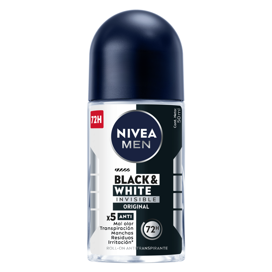 Desodorante roll on Nivea men Invisible B&W 50 ML - NIVEA 1