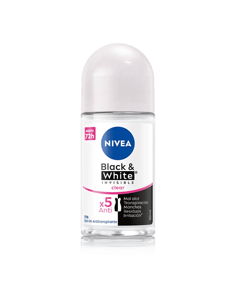 Desodorante Roll On Nivea Invisible Black & White 50 ML - NIVEA