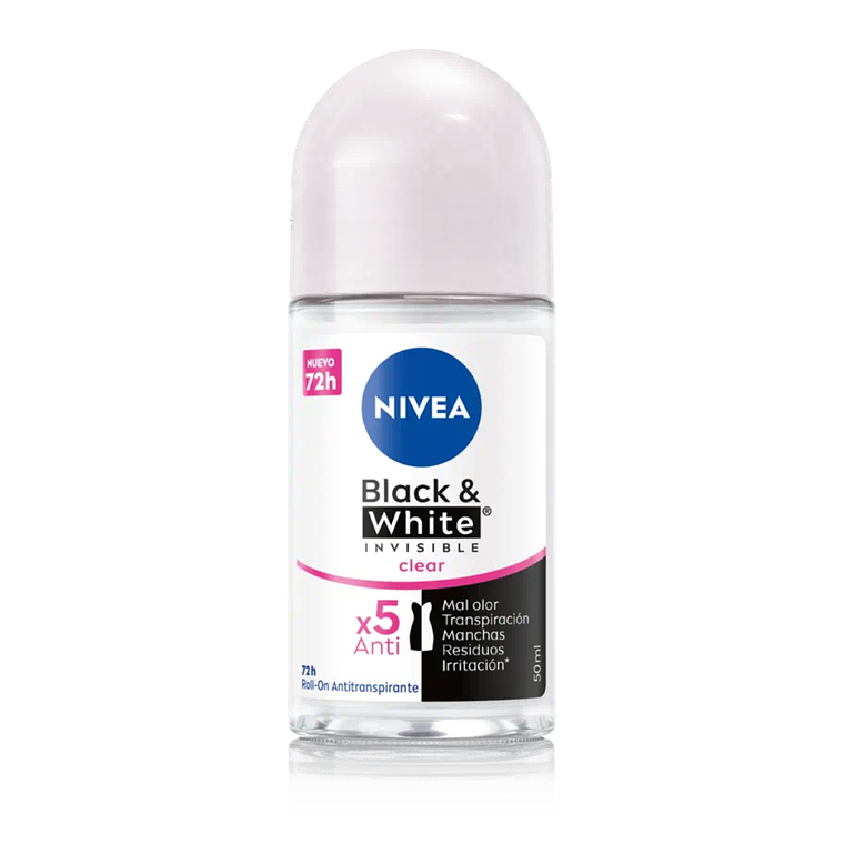 Desodorante Roll On Nivea Invisible Black & White 50 ML - NIVEA 1