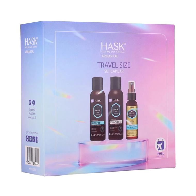 Set de Cuidado Capilar Argan Travel Size - HASK 4