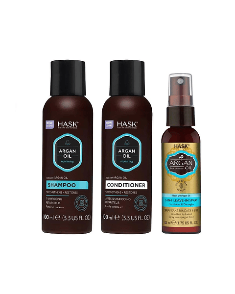 Set de Cuidado Capilar Argan Travel Size - HASK