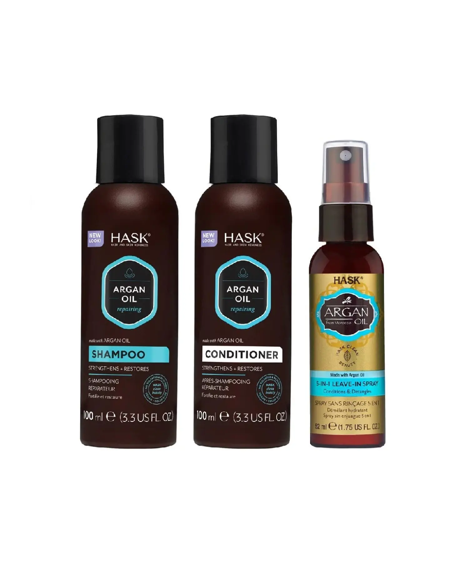 Set de Cuidado Capilar Argan Travel Size - HASK 2