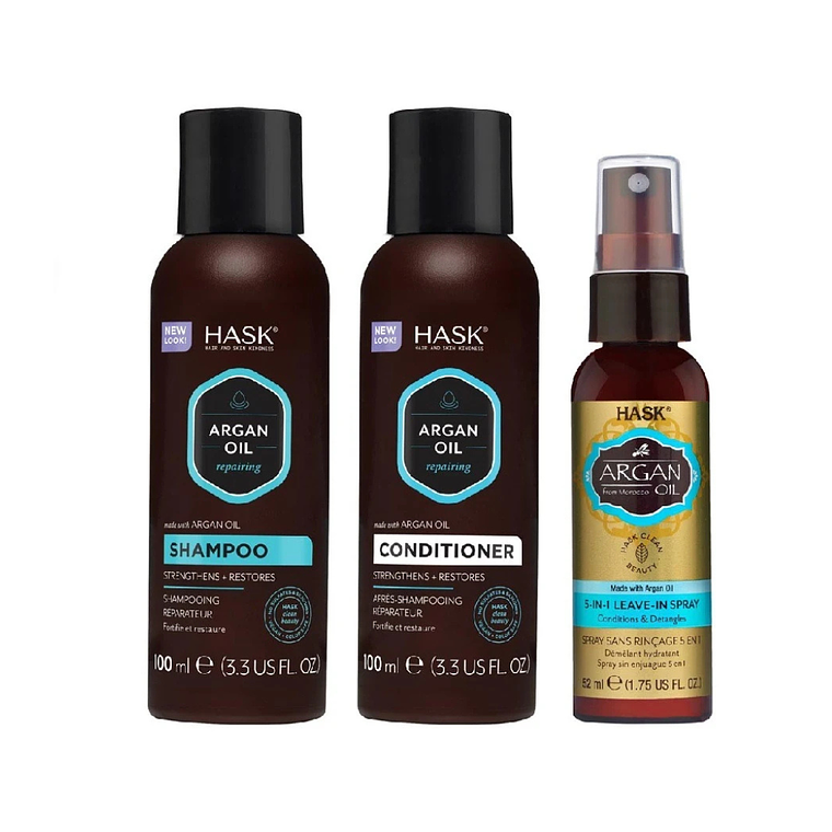 Set de Cuidado Capilar Argan Travel Size - HASK 2