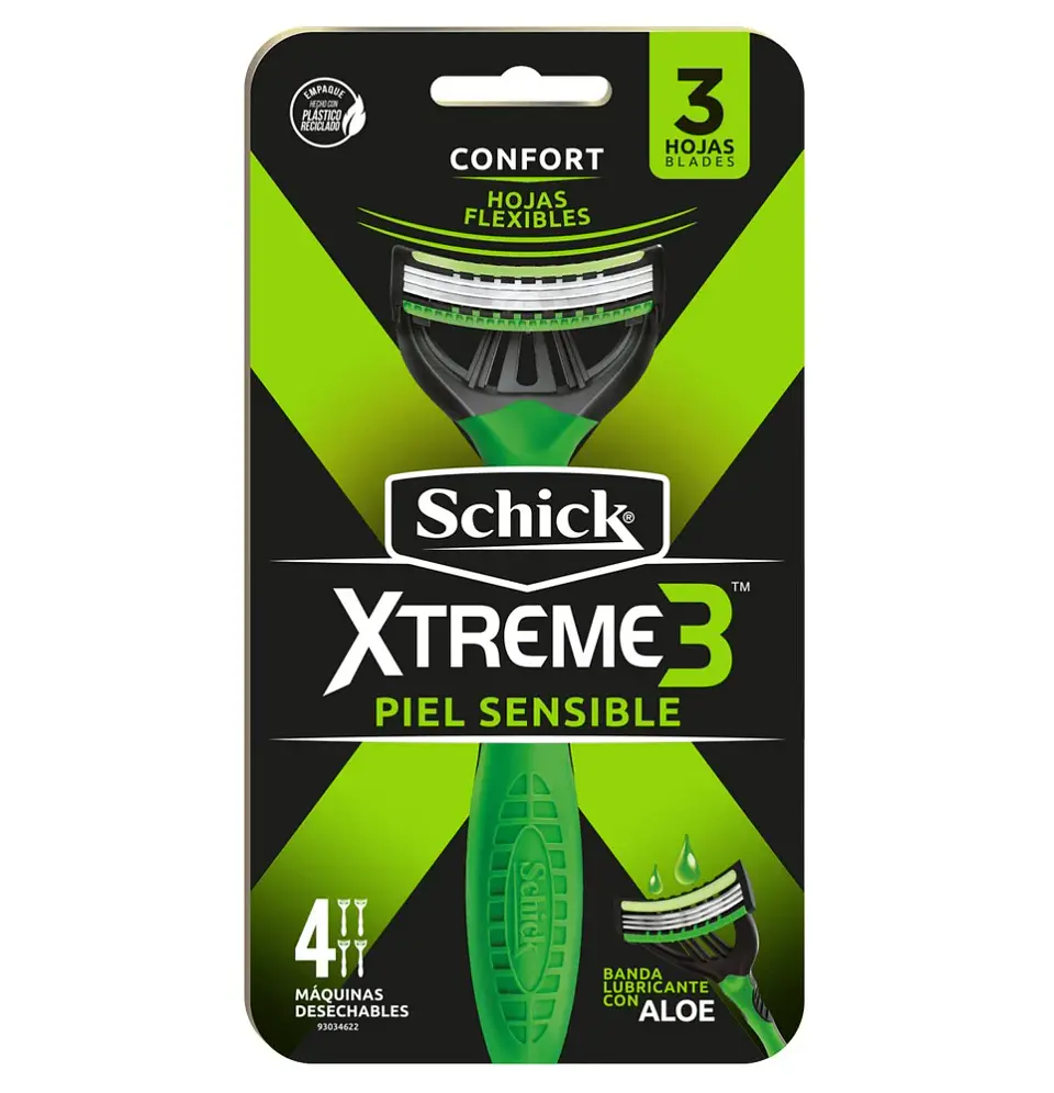 Máquina de afeitar Schick xtreme 3 piel sensible 4 unidades - SCHICK 1