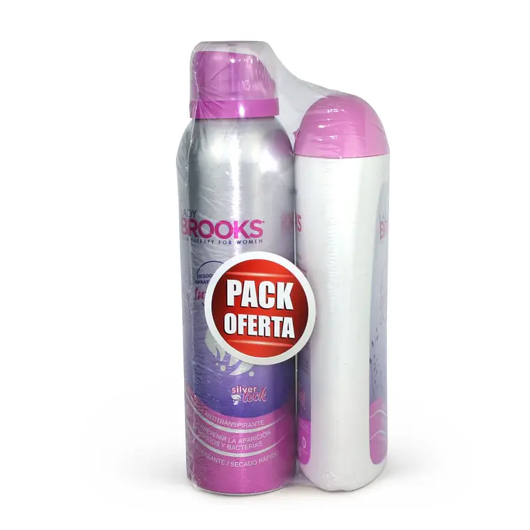 Pack Desodorante para pies y talco Spray Lady Silver Teck 1
