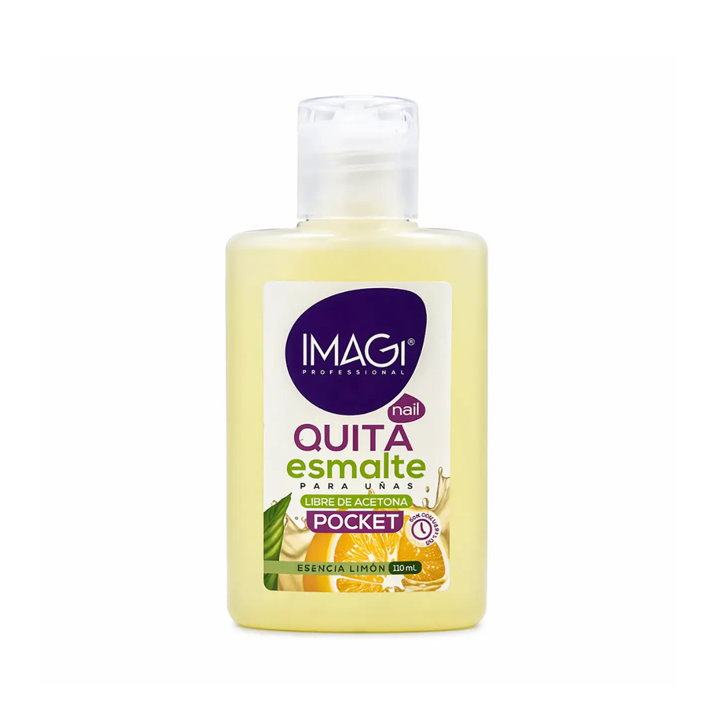 Quita Esmalte Para Uñas Libre de Acetona Pocket Limon 110 ML - IMAGI 1