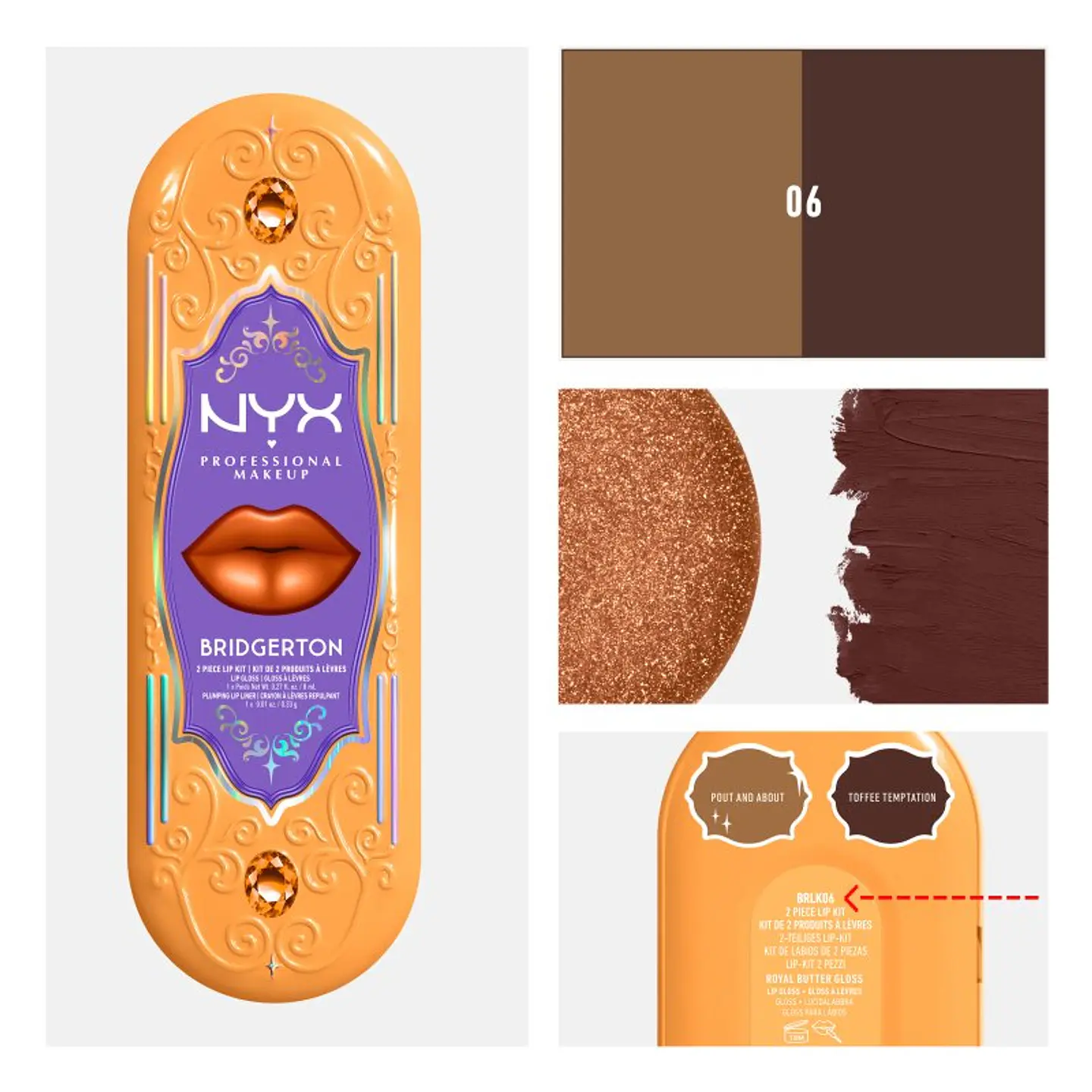Brillos de Labios Bridgerton 2 Piece Lip Kit 06 8ml - NYX 2