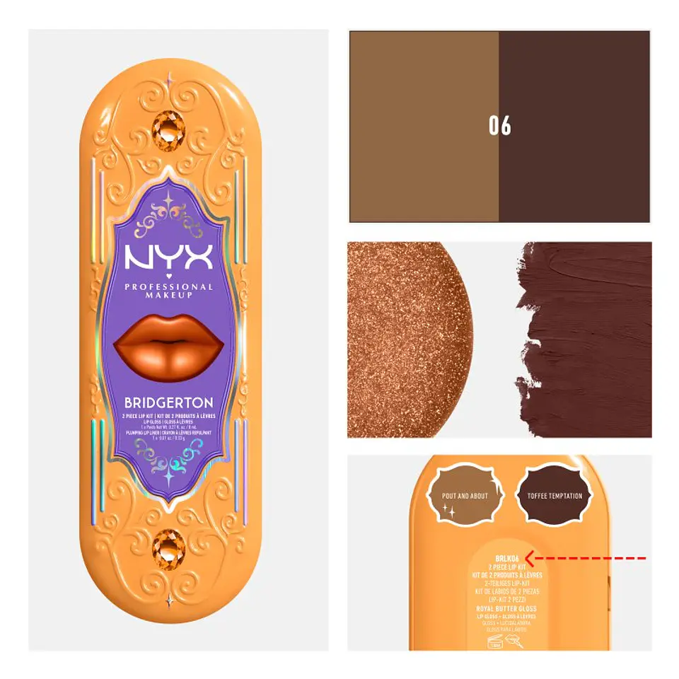 Brillos de Labios Bridgerton 2 Piece Lip Kit 06 8ml - NYX 2