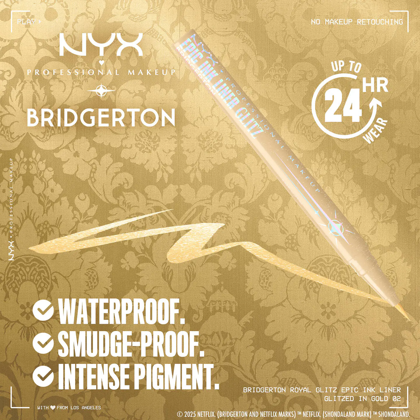 Delineador Epic Ink Liner Glitz Glitzed In Gold - NYX 8