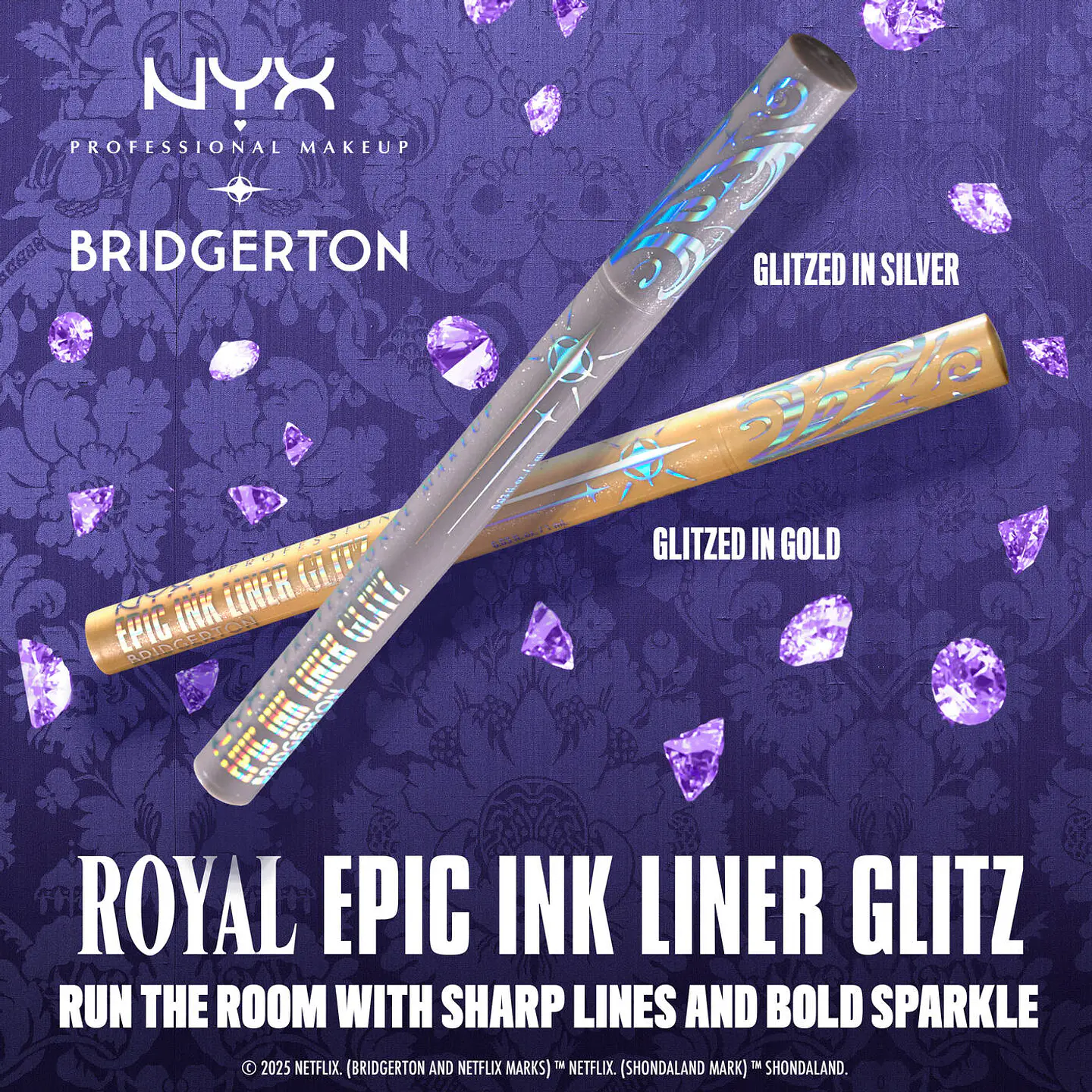 Delineador Epic Ink Liner Glitz Glitzed In Silver - NYX 5