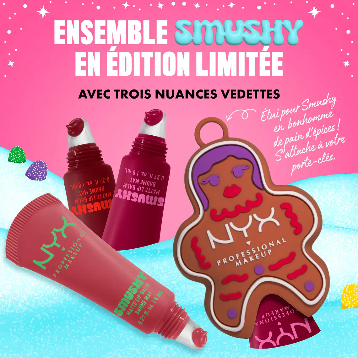 PREVENTA Kit Bálsamo Labial Color Holiday Smushy - NYX 3