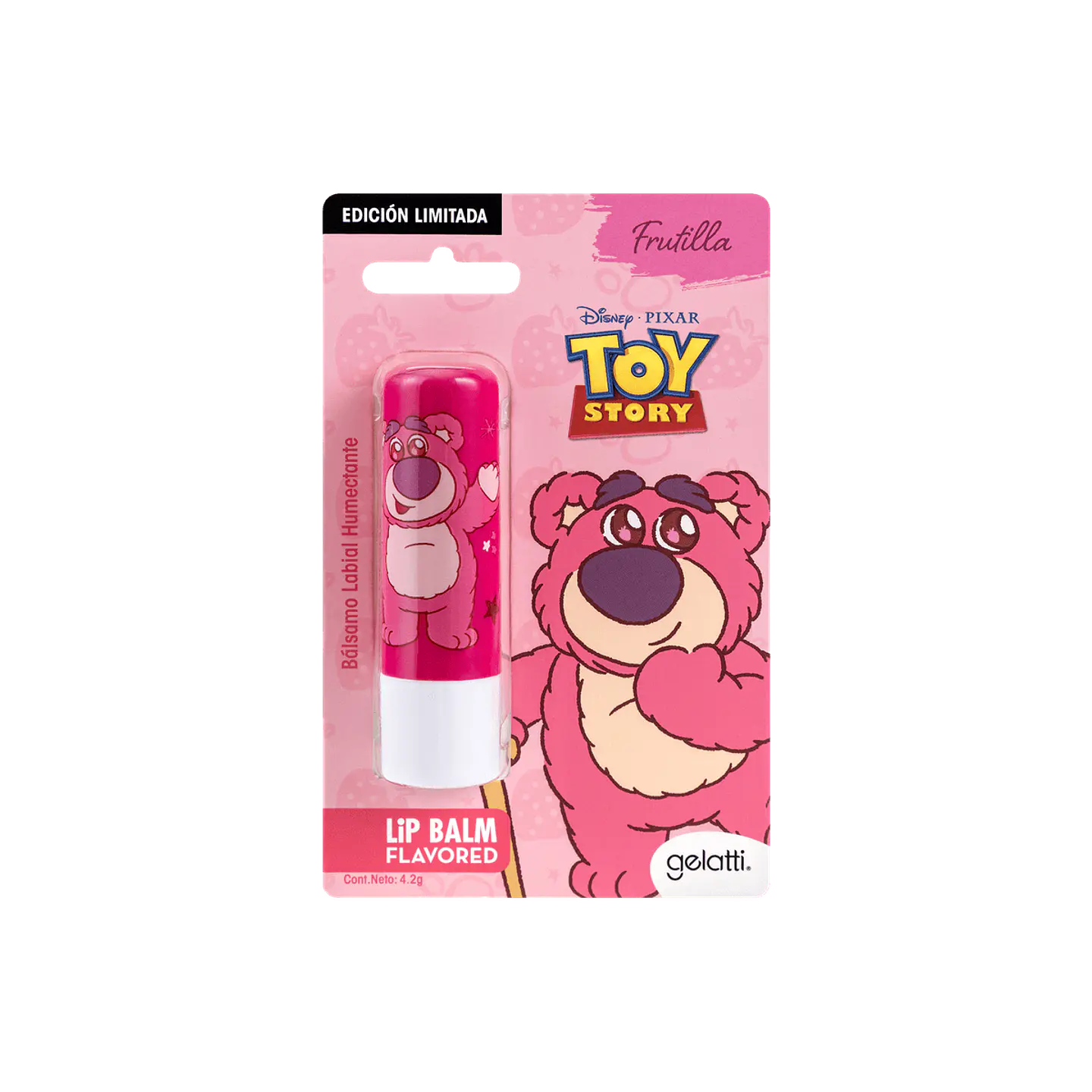 Bálsamo Labial Humectante Toy Story Lotso Frutilla 4.2g - GELATTI 1