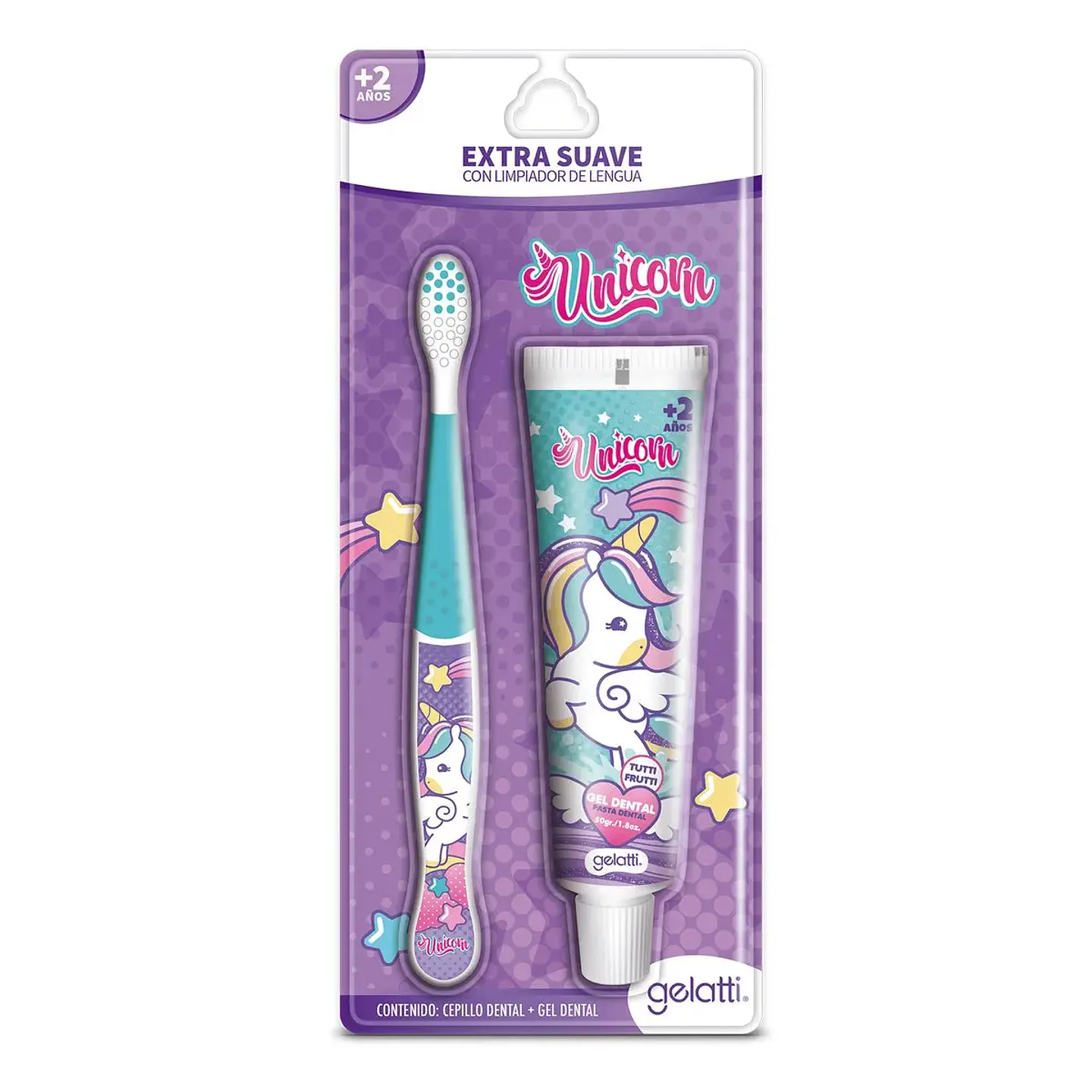 Pasta de dientes Unicornio 50ml + Cepillo Dental + GELATTI 1