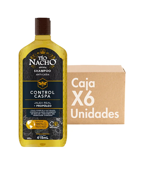 Shampoo Control Caspa Jalea Real + Propoleo 415Ml XCAJA ( 6 UNIDADES ) - TIO NACHO