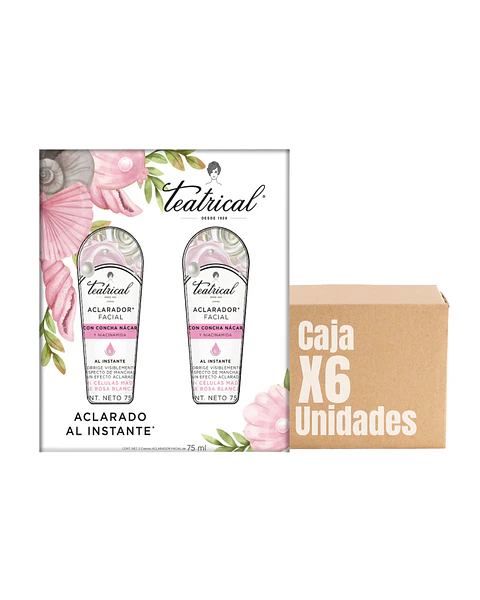 Pack Crema Aclarador Facial 75 ml XCAJA ( 6 UNIDADES ) - TEATRICAL