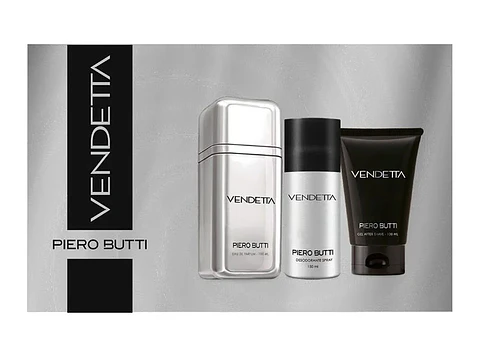 Perfume Vendetta Hombre EDT 100 Ml + After Shave 100 Ml + Desodorante 150 Ml - PIERO BUTTI