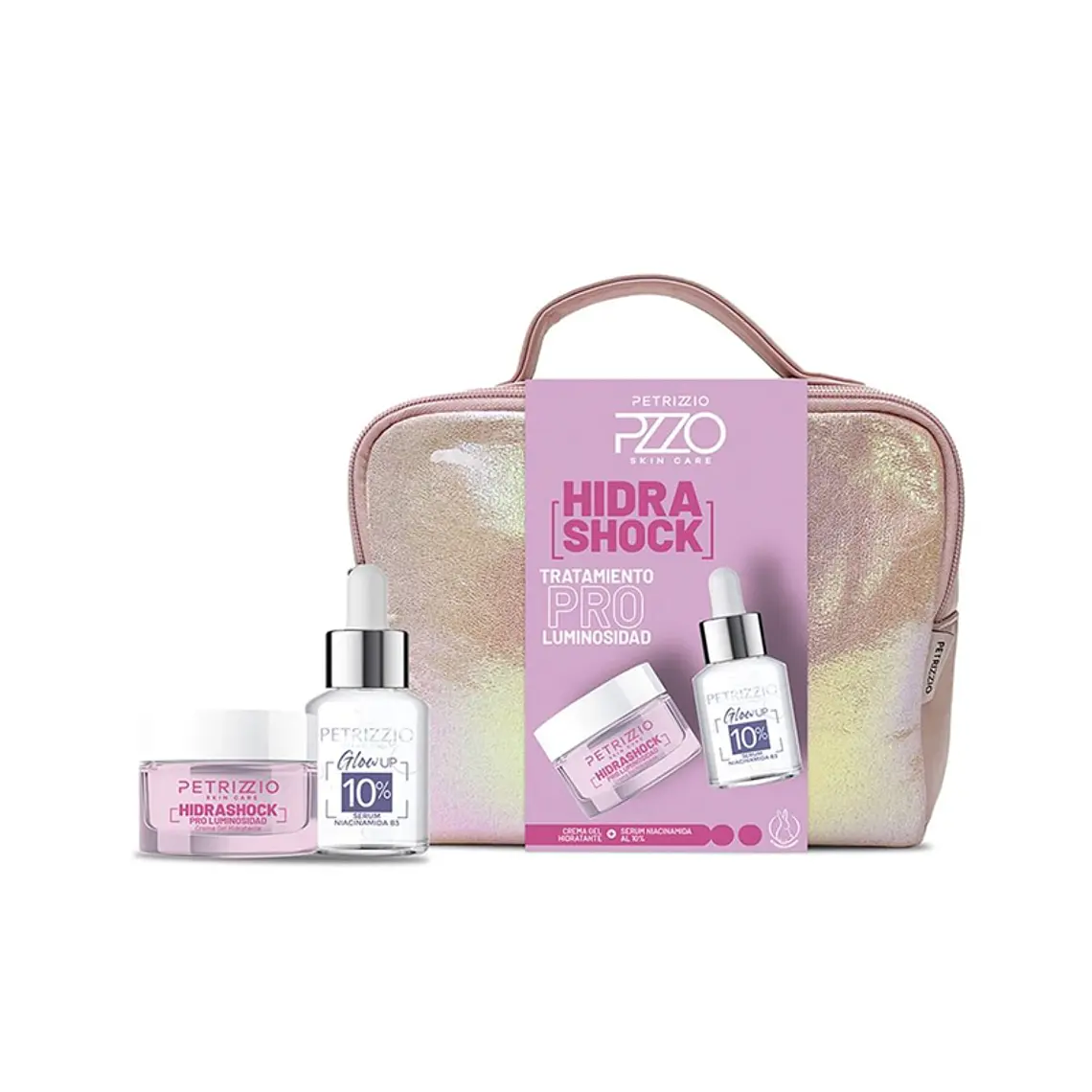 Set Pro Luminosidad Gel Hidrashock 50 Gr + Sérum Niacinamida 28 Ml + Maleta - PETRIZZIO 1