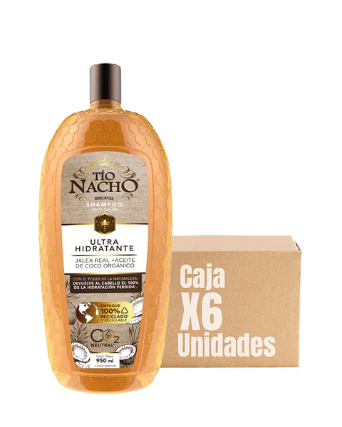 Shampoo Ultra Hidratante Jalea Real y Coco 950ml (SOBRE 6 UNIDADES) - TIO NACHO