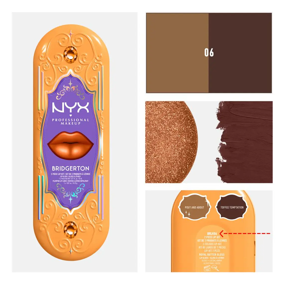 Brillos de Labios Bridgerton 2 Piece Lip Kit 06 8ml - NYX 2