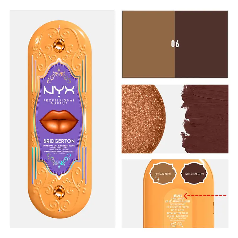 Brillos de Labios Bridgerton 2 Piece Lip Kit 06 8ml - NYX 2